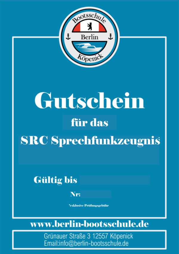 Gutschein Sprechfunkzeugnis See (SRC)