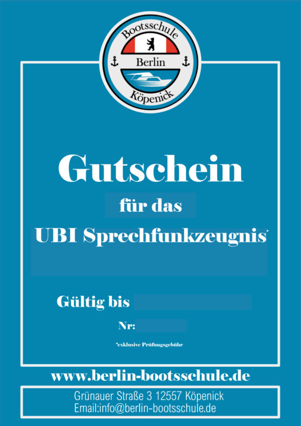 Gutschein Sprechfunkzeugnis Binnen (UBI)